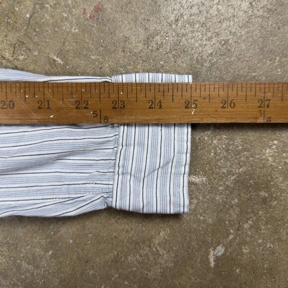 Denim & Supply Ralph Lauren Men’s Small White Blue Stripe Button Up Shirt Polo - Picture 9 of 9